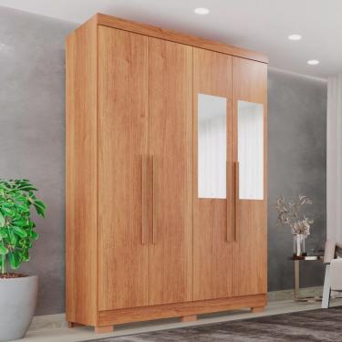 Imagem de Guarda-roupa Casal com Espelho 4 Portas 2 Gavetas França