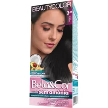 Imagem de Tintura Bela&Cor Sem Amônia Kit - 3.0 Castanho Escuro