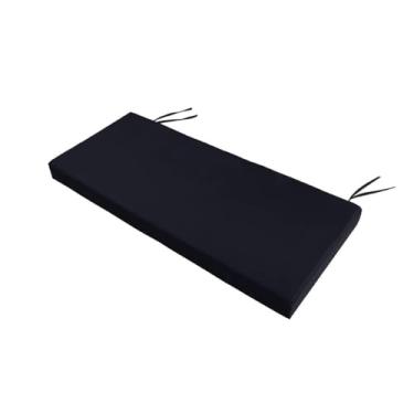Imagem de ELKOHA Almofada de bancada externa 121 x 45 x 7 cm à prova d'água para móveis de pátio, almofada de substituição grossa para sofá de varanda de jardim com capa removível e laços