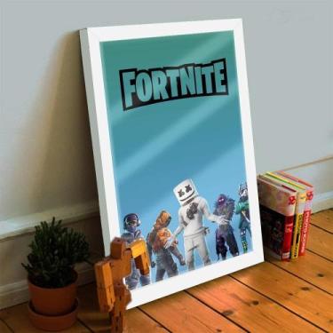 Imagem de Quadro Decorativo Fortnite Marshmello 33x25 C/ Vidro - Genérico, Branc