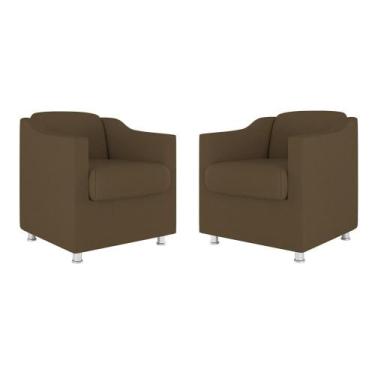 Imagem de Kit 02 Cadeiras Poltronas Decorativas Recepção Clinica Suede - Balaqui