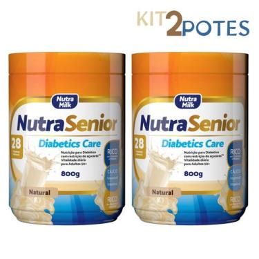 Imagem de 2 potes Nutra Senior 50+ Diabetics Care 800g cada - Zero Açúcar Rico e