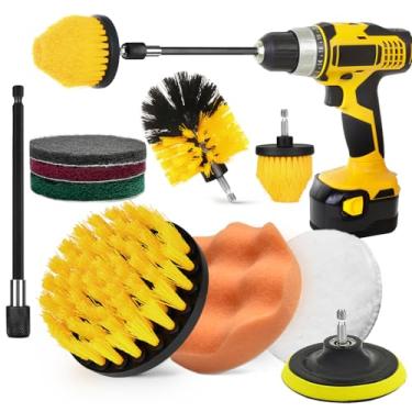 Imagem de Conjunto de 10 peças de acessórios de escova de broca, kit de escova de limpeza de broca inclui almofadas de limpeza, conjunto de acessórios para banheiro, banheira, azulejo, piso, argamassa, barco