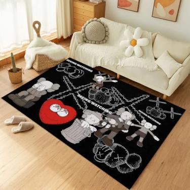 Imagem de Hypebeast Tapete de Rua Graffiti Tapete Padrão de Personagem de Desenho Animado Moderno Abstrato Pop Art Tapete Adequado para Sala de Estar, Quarto, Sala de Jogos, Hall de Entrada, Decoração de Casa