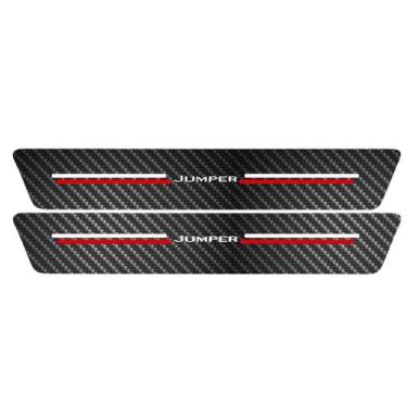Imagem de Kit Soleira Protetora Porta Premium Red Carbono Jumper 2 PT - Jhow Ade