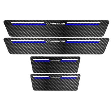 Imagem de Kit Soleira Protetora Porta Premium Blue Carbono Commander  - Jhow Ade