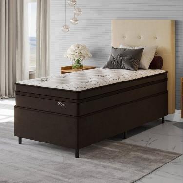 Imagem de Conjunto Colchão Mola Ensacada E Base Box Solteiro 66x88x188cm Zoe Yescasa Marrom