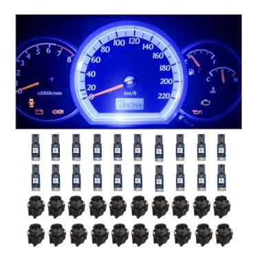 Imagem de Dickno 20 Peças De Luzes Led T5 Para Painel Carro, Farol Alto 3030-3Smd Substituição Com Soquete Trava Giratória, Indicador Instrumentos, Medidor Lâmpada (Azul)