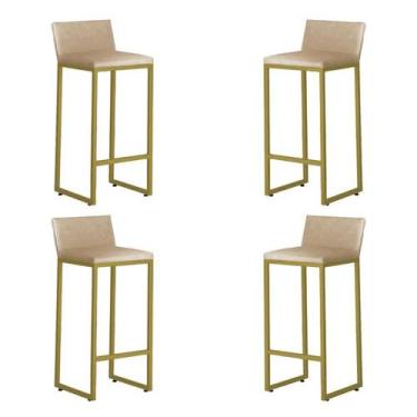 Imagem de Kit 4 Banquetas Alta Dani Reforçada Decorativa Balcão Bancada Cozinha 