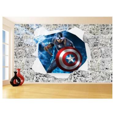 Imagem de Papel De Parede 3D Heróis Página Quadrinhos Hq 3,5M Nhma196 - Você Dec