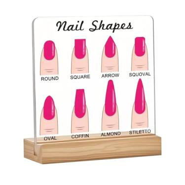 Imagem de harayaa Suporte para exibição de Nail Art, painel de acrílico transparente, pequenos acessórios para fotos, placa decorativa fácil de instalar, decoração de