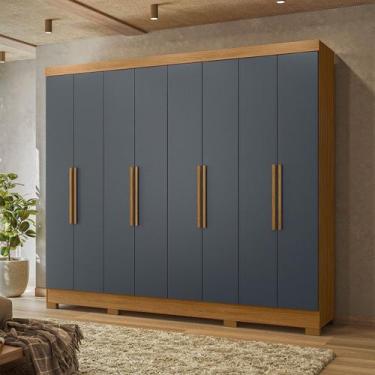 Imagem de Guarda-roupa Casal 8 Portas 4 Gavetas e Pés Diplomata - Moval