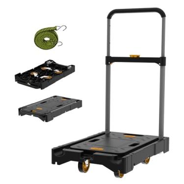 Imagem de DrTakepeak Plataforma De Caminhão Dobrável, Carrinho Mão, Mudança 300 Libras, Placa Alça Ajustável, Fácil Armazenamento Com Quatro Rodas, Portátil Para Garagem, Jardim, Uso Doméstico E Escritório