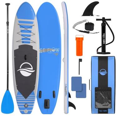 Imagem de SereneLife Prancha de stand up paddle inflável - prancha de remo antiderrapante, bomba, trela e acessórios - prancha de remo inflável de água divertida para adultos e jovens com amplo design