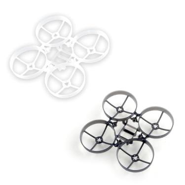 Imagem de Happymodel 75 mm V4 Whoop Frame FPV Drone Frame 2 peças – Moldura leve durável para Moblite7 Mobula7 1S/HD – Suporta hélices de 40 mm, design FC de montagem baixa, preto e branco transparente