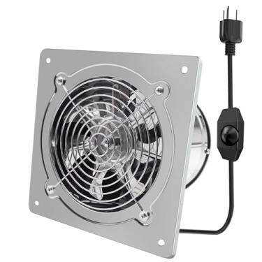 Imagem de POWERENG Exaustor de 15 cm com controlador de velocidade, exaustor de cozinha de 235 CFM com amortecedor, ventilador de parede de 110 V 40 W, extrator de aço inoxidável para janela, porão, ventilação