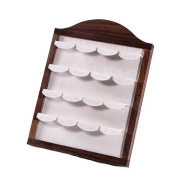 Imagem de Dynwave Suporte para brincos, expositor de joias, suporte para, organizador de presentes, armazenamento para cômoda, marketing pessoal, brincos, loja, Bege Marrom Escuro