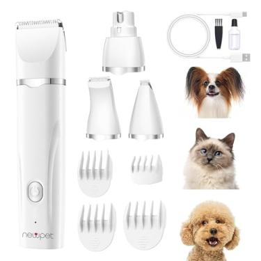 Imagem de NEWPET Aparador de Pelos, Máquina de Tosa Pet,Aparador Elétrico Sem Fio de Baixo Ruído USB para Cães e Gatos, para Cuidar Das patas, Olhos, Orelhas, Rosto e Pelos Emaranhados
