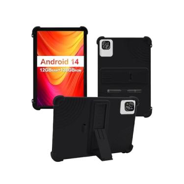 Imagem de Capa para tablet ATMPC IT-801B Tablet Android 14 de 10 polegadas, design de slot para caneta WUNIAK à prova de choque, leve, suporte de borracha, capa protetora, de silicone macio, ajustável para