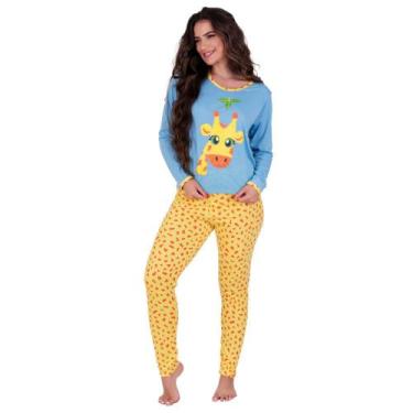Imagem de Pijama Inverno Calça Manga Longa Unicórnio Âncora Girafa Vaquinha Flam