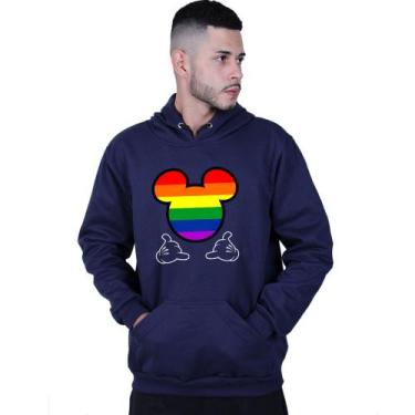 Imagem de Moletom Unissex Canguru Mickey Colorido LGBT - Lafre, Azul marinho, M