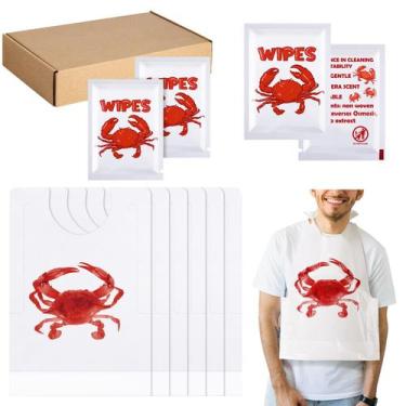 Imagem de Conjunto de lenços umedecidos Party Supply Wesiti Lobster Crab Bib x10