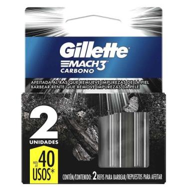Imagem de Refil Para Aparelho de Barbear Gillette Mach3 Carbono 2 Cargas