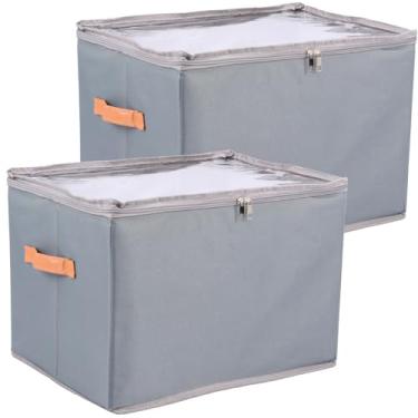 Imagem de ZJRDYYK Organizador de armazenamento de sapatos Oxford dobrável com 12 compartimentos com tampa transparente para espaços pequenos, caixa de armazenamento de sapatos à prova de poeira para quarto