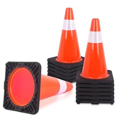 Imagem de Cones de trânsito LCYindu, pacote com 12 polegadas, base pesada e refl