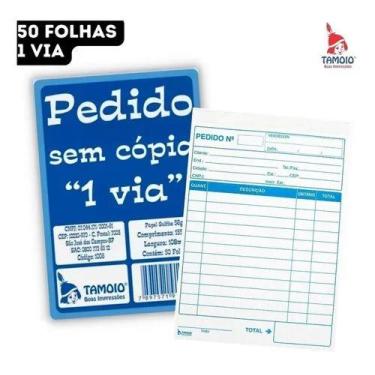 Imagem de 50 Folhas Bloco de Pedido de Venda 1 Via Pequeno - Tamoio