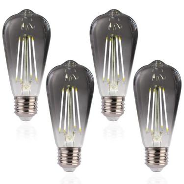 Imagem de Lâmpadas LED Edison FLSNT ST19 4W 5000K, luz branca, pacote com 4