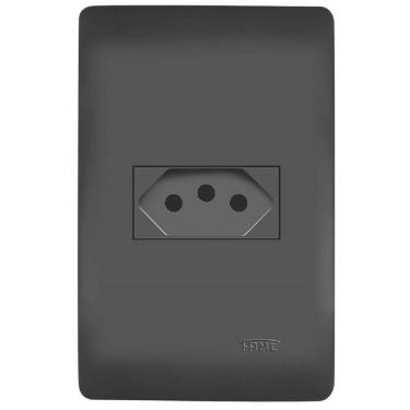Imagem de Conjunto Tomada 2P+T 10 Amperes Habitat Black - 4053 - FAME