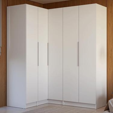 Imagem de Guarda-roupa Modulado De Canto 310 Cm 5 Portas 2 Gavetas Branco Neo Madesa 01