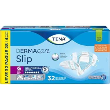 Imagem de Tena Slip Dermacare, Fralda Geriátrica para Incontinência Urinária, G - Leve 32 Pague 28 unidades
