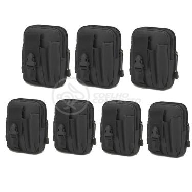 Imagem de Kit 7 Bolsas Pretas Conjunto De Sobrevivência E Atividades Camping preto