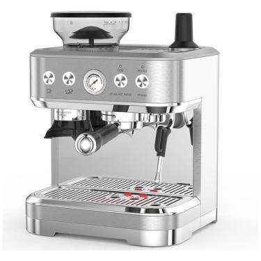 Imagem de Máquina de Café Expresso 15 Bar com sistema de vaporização de Leite, Moedor Embutido, Desligamento Automático e Tanque de Água Removível de 2,5L, 110V