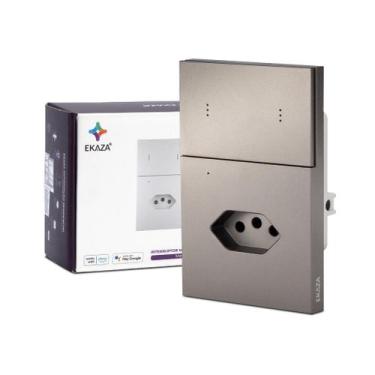 Imagem de Interruptor Com Tomada 10a Mercúrio Lite 2 Botões Zigbee 3.0 Ekaza, Ci