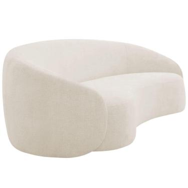 Imagem de Kit Sofá 3 Lugares 200cm E Poltrona Orgânica Luxo Recepção Amore Bouclé Bege