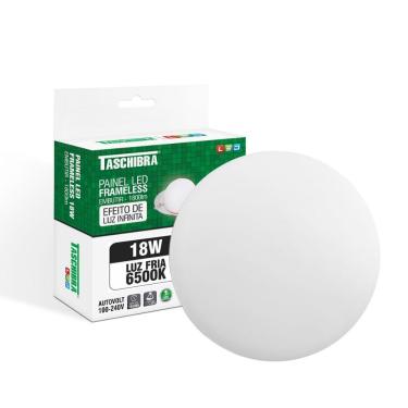 Imagem de Painel De Led Taschibra Frameless Redondo Embutir 18w Bivolt