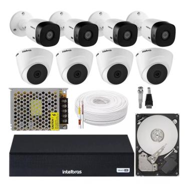 Imagem de Kit Cftv 8 Cameras Intelbras Com Dvr 8 Canais Cameras 1120b