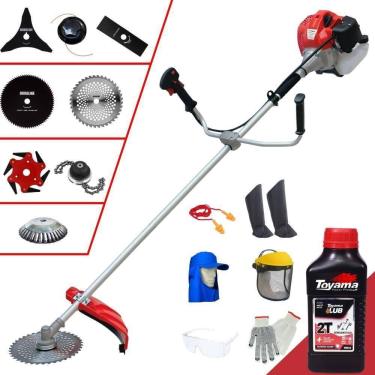 Imagem de Roçadeira Anmax 2hp + 6 Facas + Escova + Epi + Óleo Toyama