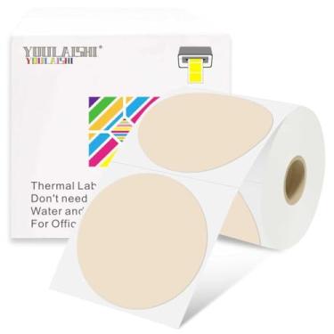 Imagem de YOULAISHI Etiquetas redondas de codificação de cores de 7 x 7 cm, etiquetas térmicas circulares, imprimíveis, à prova d'água, 500 peças, adesivos redondos para escritório, casa, garagem, adesivos DIY