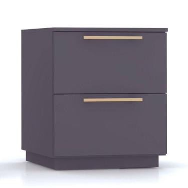 Imagem de Mesa De Cabeceira Dubai 2 Gavetas 50 Cm Vila Rica Cor:alasca