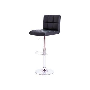 Imagem de Banqueta Alta Estofada Para Cozinha Balcão Bancada Ilha Giratória Gomos Preto