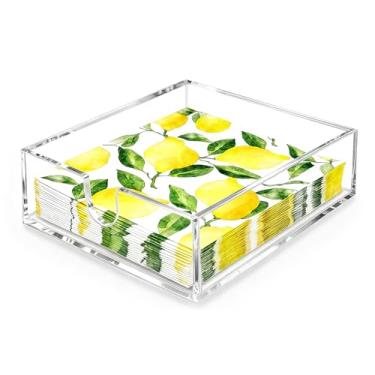 Imagem de Suporte de guardanapo, suporte de guardanapo acrílico para mesa, bandeja de guardanapo de banheiro, dispensador de guardanapos de 17 x 7 x 6 cm para cozinha, alcatrão de toalha de hóspede de acrílico
