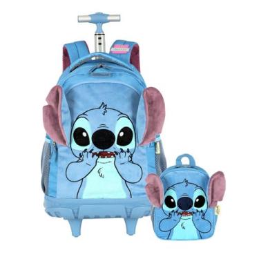 Imagem de Kit Lilo Stitch Mochila Rodas + Lancheira Térmica Pelúcia - Luxcel, az