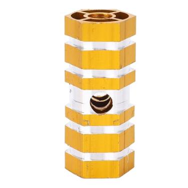 Imagem de RiToEasysports Pedais de Bicicleta, 6cm, Liga de Alumínio, Antiderrapante, 1 par, Pedais de Eixo Traseiro para Ciclismo de Montanha (Ouro)