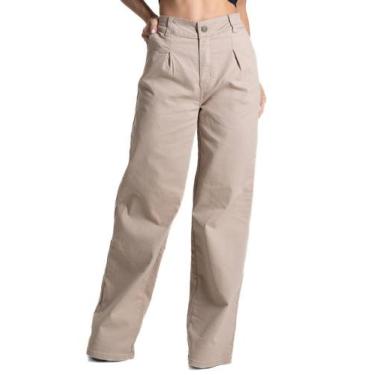 Imagem de Calça Sarja Sawary Wide Leg - 281825 - Areia 38, Bege, 38