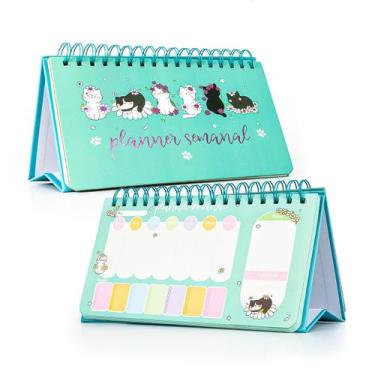 Imagem de Planner Não Datado Agenda Espiral Semanal Com Suporte D Mesa - TEX WEB