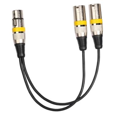 Imagem de Fenteer Cabo divisor de microfone em Y com 1 conector XLR fêmea para 2 conectores XLR macho, Amarelo